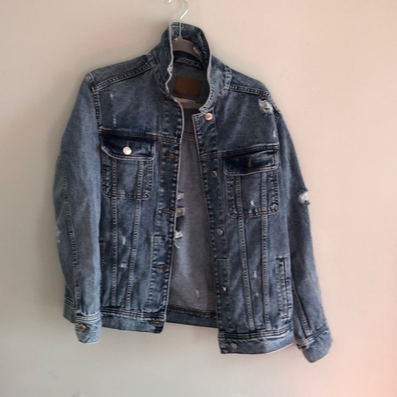 Boyfriend  Denim Jean Trucker Jacket Size M - Picture 5 of 14